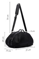 D-Pack Men's Black Long Strap Fabric Travel Bag | Derimod D-Pack Men's Black Long Strap Fabric Travel Bag | Derimod
