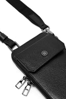 Men's Black Leather Crossbody Bag | Derimod Men's Black Leather Crossbody Bag | Derimod