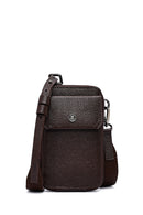 Men's Brown Leather Crossbody Bag | Derimod Men's Brown Leather Crossbody Bag | Derimod