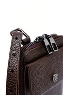Men's Brown Leather Crossbody Bag | Derimod Men's Brown Leather Crossbody Bag | Derimod