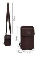 Men's Brown Leather Crossbody Bag | Derimod Men's Brown Leather Crossbody Bag | Derimod
