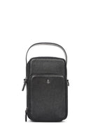 Men's Black Long Strap Leather Handbag | Derimod Men's Black Long Strap Leather Handbag | Derimod