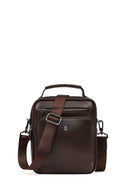 Men's Brown Long Strap Leather Handbag | Derimod Men's Brown Long Strap Leather Handbag | Derimod