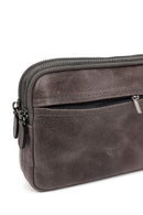 Erkek Gri Deri Mini El Çantası | Derimod Erkek Gri Deri Mini El Çantası | Derimod