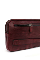 Men's Burgundy Leather Mini Handbag | Derimod Men's Burgundy Leather Mini Handbag | Derimod
