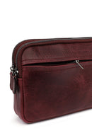 Men's Burgundy Leather Mini Handbag | Derimod Men's Burgundy Leather Mini Handbag | Derimod