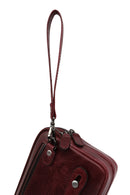 Men's Burgundy Leather Mini Handbag | Derimod Men's Burgundy Leather Mini Handbag | Derimod