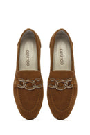 Women's Tan Suede Leather Masculine Loafer | Derimod Women's Tan Suede Leather Masculine Loafer | Derimod