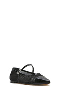 Women's Black Banded Leather Ballerinas | Derimod Women's Black Banded Leather Ballerinas | Derimod