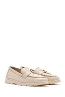 Kadın Krem Deri Comfort Loafer | Derimod Kadın Krem Deri Comfort Loafer | Derimod