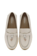 Women's Beige Leather Comfort Loafer | Derimod Women's Beige Leather Comfort Loafer | Derimod