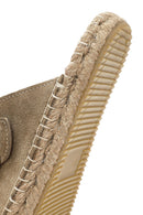 Women's Brown Buckled Suede Leather Espadrille Slippers | Derimod Women's Brown Buckled Suede Leather Espadrille Slippers | Derimod