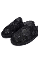 Kadın Siyah Desenli Espadril Terlik | Derimod Kadın Siyah Desenli Espadril Terlik | Derimod