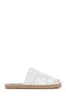 Women's Cream Patterned Espadrille Slippers | Derimod Women's Cream Patterned Espadrille Slippers | Derimod