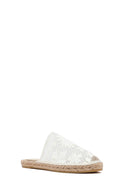 Women's Cream Patterned Espadrille Slippers | Derimod Women's Cream Patterned Espadrille Slippers | Derimod