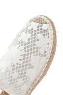 Women's Cream Patterned Espadrille Slippers | Derimod Women's Cream Patterned Espadrille Slippers | Derimod