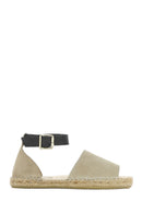 Women's Beige Suede Ankle Strap Espadrilles | Derimod Women's Beige Suede Ankle Strap Espadrilles | Derimod