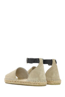 Women's Beige Suede Ankle Strap Espadrilles | Derimod Women's Beige Suede Ankle Strap Espadrilles | Derimod