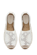 Kadın Krem Desenli Espadril | Derimod Kadın Krem Desenli Espadril | Derimod