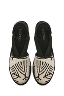 Kastamonu Taş Baskı Kadın Siyah Desenli Espadril | Derimod Kastamonu Taş Baskı Kadın Siyah Desenli Espadril | Derimod