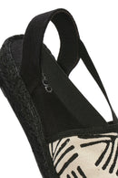 Kastamonu Stone Print Women's Black Patterned Espadrilles | Derimod Kastamonu Stone Print Women's Black Patterned Espadrilles | Derimod
