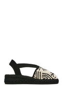 Kastamonu Stone Print Women's Black Patterned Espadrilles | Derimod Kastamonu Stone Print Women's Black Patterned Espadrilles | Derimod