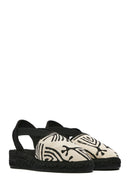 Kastamonu Stone Print Women's Black Patterned Espadrilles | Derimod Kastamonu Stone Print Women's Black Patterned Espadrilles | Derimod