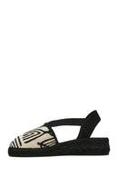 Kastamonu Stone Print Women's Black Patterned Espadrilles | Derimod Kastamonu Stone Print Women's Black Patterned Espadrilles | Derimod