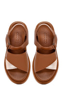 Women's Brown Strappy Thick Soled Leather Sandals | Derimod Women's Brown Strappy Thick Soled Leather Sandals | Derimod