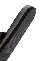 Women's Black Leather Slippers | Derimod Women's Black Leather Slippers | Derimod