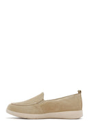 Kadın Bej Süet Deri Comfort Loafer | Derimod Kadın Bej Süet Deri Comfort Loafer | Derimod