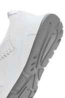 Women's White Lace-up Thick-Sole Leather Sneaker | Derimod Women's White Lace-up Thick-Sole Leather Sneaker | Derimod