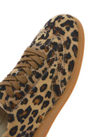 Kadın Leopar Bağcıklı Deri Sneaker | Derimod Kadın Leopar Bağcıklı Deri Sneaker | Derimod