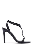 Women's Black Ankle Buckle High Thin Heel Sandals | Derimod Women's Black Ankle Buckle High Thin Heel Sandals | Derimod