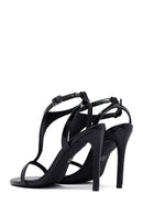 Women's Black Ankle Buckle High Thin Heel Sandals | Derimod Women's Black Ankle Buckle High Thin Heel Sandals | Derimod
