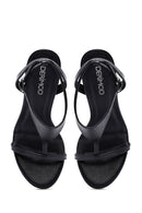 Women's Black Ankle Buckle High Thin Heel Sandals | Derimod Women's Black Ankle Buckle High Thin Heel Sandals | Derimod