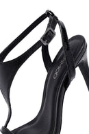 Women's Black Ankle Buckle High Thin Heel Sandals | Derimod Women's Black Ankle Buckle High Thin Heel Sandals | Derimod