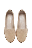 Kadın Bej Süet Deri Comfort Loafer | Derimod Kadın Bej Süet Deri Comfort Loafer | Derimod