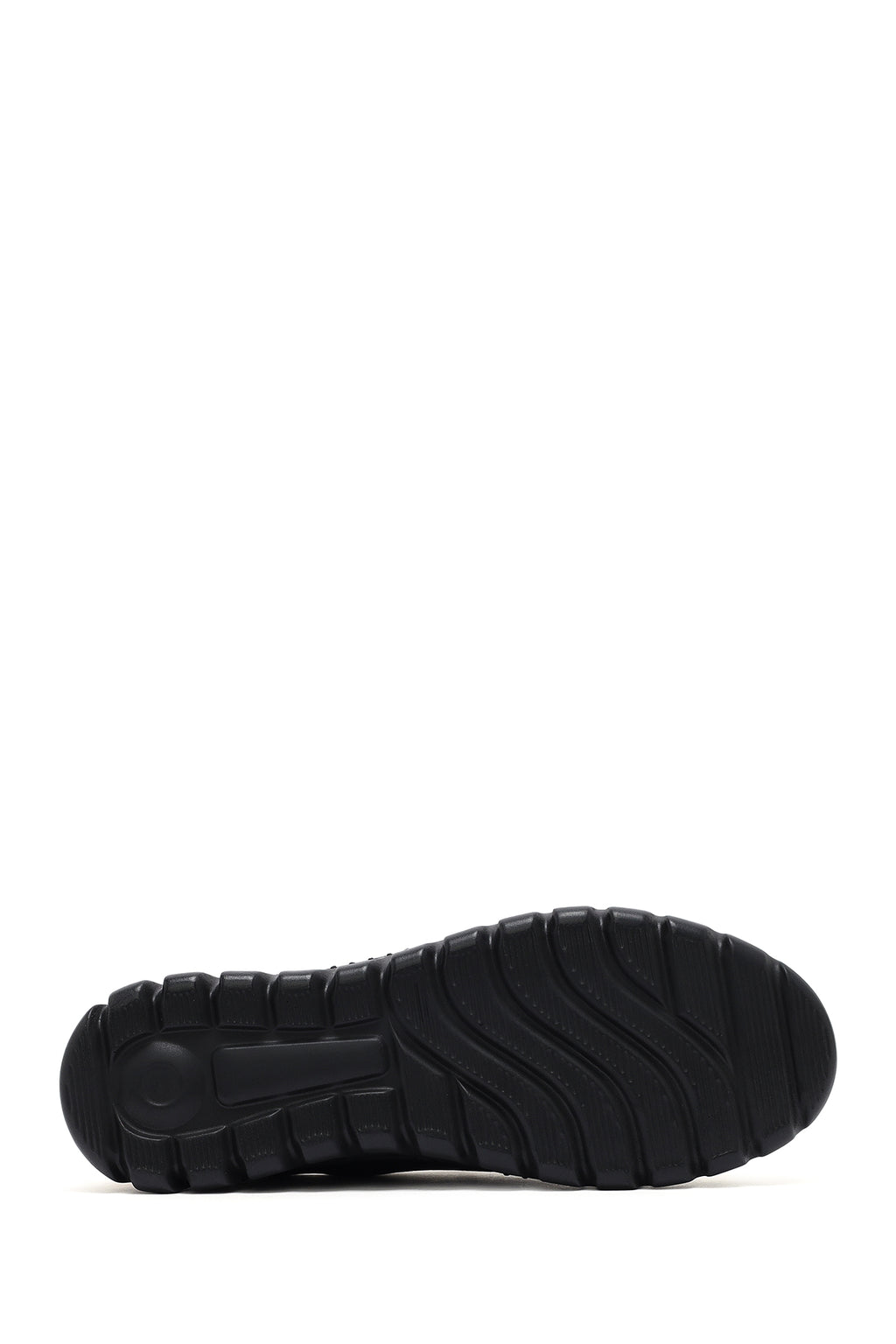 Kadın Siyah Bağcıklı Deri Sneaker
