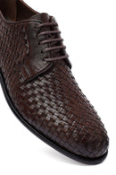 Men's Brown Braided Leather Classic Shoes | Derimod Men's Brown Braided Leather Classic Shoes | Derimod