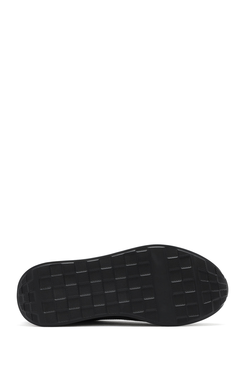 Erkek Siyah Bağcıklı Kalın Tabanlı Deri Sneaker
