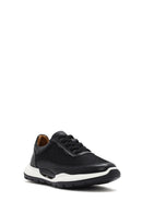 Erkek Siyah Bağcıklı Deri Sneaker | Derimod Erkek Siyah Bağcıklı Deri Sneaker | Derimod