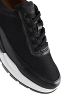 Erkek Siyah Bağcıklı Deri Sneaker | Derimod Erkek Siyah Bağcıklı Deri Sneaker | Derimod