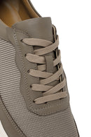 Erkek Vizon Bağcıklı Deri Sneaker | Derimod Erkek Vizon Bağcıklı Deri Sneaker | Derimod