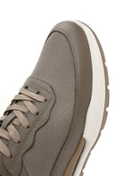 Erkek Vizon Bağcıklı Deri Sneaker | Derimod Erkek Vizon Bağcıklı Deri Sneaker | Derimod