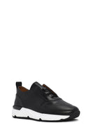 Erkek Siyah Bağcıklı Deri Sneaker | Derimod Erkek Siyah Bağcıklı Deri Sneaker | Derimod