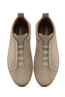 Men's Beige Suede Leather Sneaker | Derimod Men's Beige Suede Leather Sneaker | Derimod