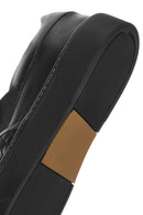 Men's Black Knitted Leather Loafer | Derimod Men's Black Knitted Leather Loafer | Derimod