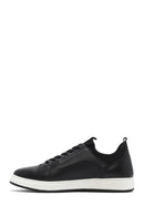 Erkek Siyah Bağcıklı Deri Sneaker | Derimod Erkek Siyah Bağcıklı Deri Sneaker | Derimod