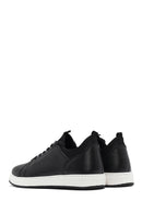 Erkek Siyah Bağcıklı Deri Sneaker | Derimod Erkek Siyah Bağcıklı Deri Sneaker | Derimod
